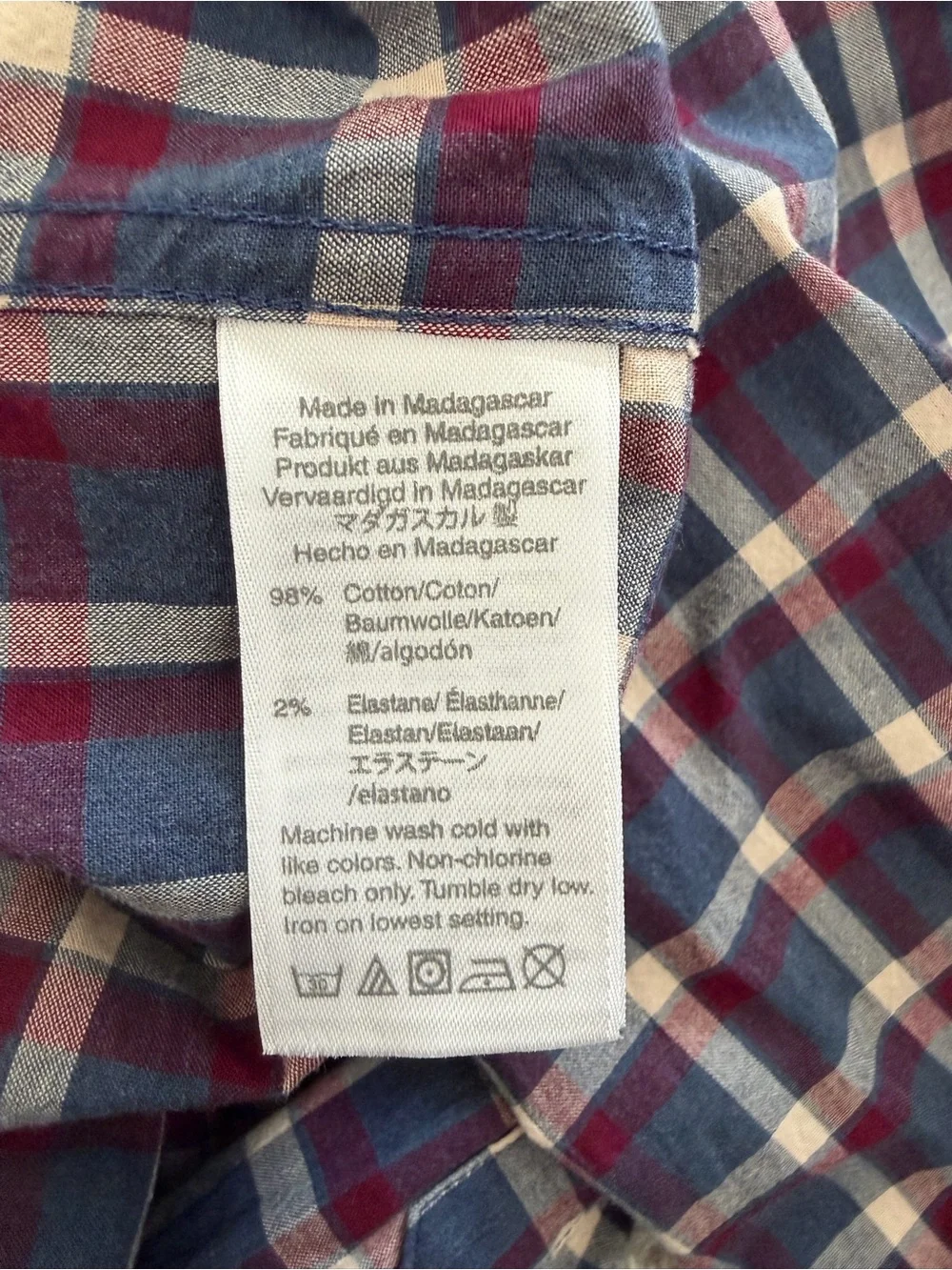 J.Crew Flex Washed Slim Untucked Plaid Long Sleeve Button Down Shirt Large